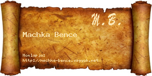 Machka Bence névjegykártya